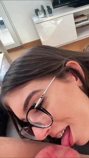 HOT TEEN 18+ Brunette Gives Hardcore Sloppy Blowjob Till My Dick Cant Take Anymore in POV