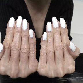 Beautiful Hands - White Long Fingernails