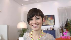 Full Video! Hot short haired brunette Michelle B gets super butt fucked &amp; atm creampie!