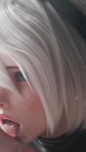 2b Nier Automata Blowjob &amp; Town Cowgirl Fuck - Creamy Pussy &amp; Creampie Ending 3D Animation