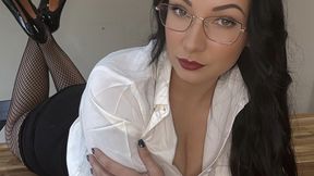 Sexy Teacher's Nasty Desk Farts for Student - Pencil Skirt Strip to Nude Ass Blasts!
