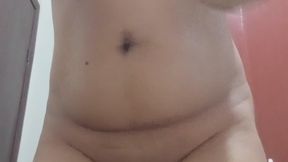 applying cream to the naked body