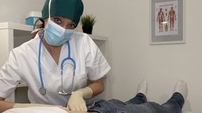 Nurse check your abdomen with surgical gloves (MOV)