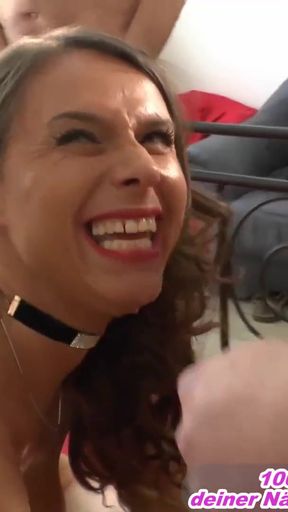 Powerful moment from &quot;German big boobs milf make homemade creampie gangbang casting&quot;