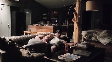 The red headed amateur takes the big dick deep at the lake house