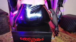 Seductive Busty Mature Domina Eva Licks Wet Slaves in Masks