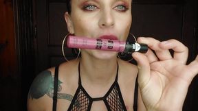 Pink matte lipstick fetish