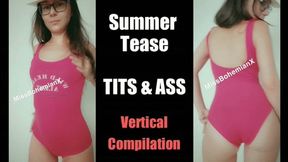 Asshole n Tits in Small Red Bodysuit - Summer Memories - Teasing Compilation - MissBohemianX - VERTICAL FORMAT