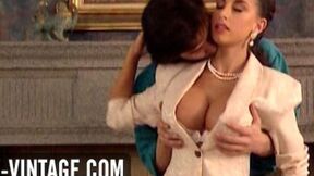 Vintage anal fuck with Sarah Young in stockings