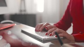 Trans boss fucks her assistant good