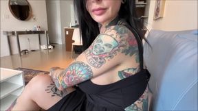 Watch Joanna Angel's big tits bounce while she breeding with her goth friend in lingerie