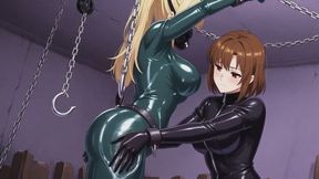 Bright Green Latex Catsuit Breath Control - Suspended Rope Bondage & Rebreather Orgasm Torment