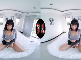 VRLatina - Incredibly Cute Lalin beauty Bangs YOU In Her Room