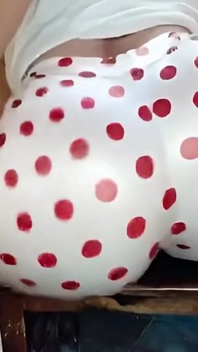 White Polka Dot Leggings Butt