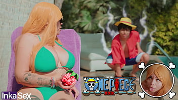 Cosplay - Nami SUPER TETONA es follada por el capit&aacute_n Luffy dentro de su tripulaci&oacute_n buscando el ONE PIECE.