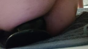 Horny rubbed around on the butt plug