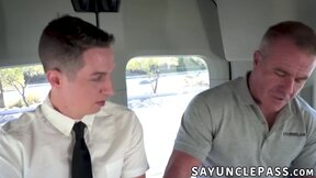 Dan After Dark got fucked by rescuer Dale Savage in a rescue van