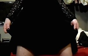 FtM Crossdress Tease, Masturbate Missionary & Doggy