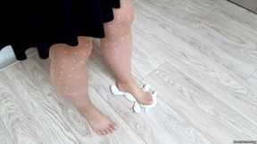 Trampling Plushie in Nude Pantyhose