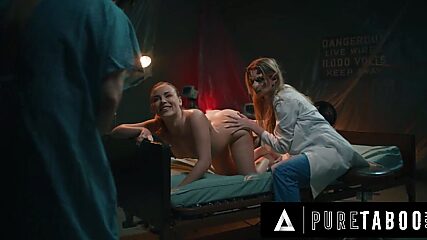 Demon Chick Ashley Lane's Triple Tits Drained by Nurse Anna Claire in Creepy Threesome Fuck