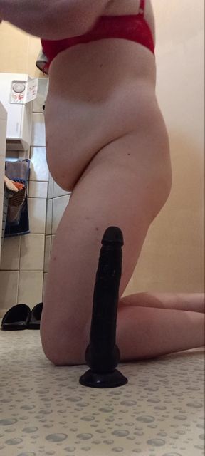 I sit on my little dildo