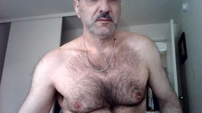 Mature Hairy Man Masturbates with cumshot