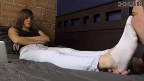 Cassandra is tired and slave be in action of her feet