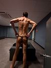 Public voyeur session between two powerful fitness