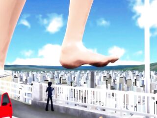 [Giantess MMD] Kawakaze Crushing the City (by gonzres)