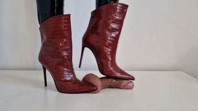 Lady Latisha - CBT Trample Board - GIULIANO GALIANO Stiletto Boots - close up - FHD 2K