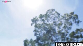 Lucky dude scores a threesome with cute girls