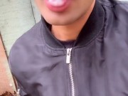 Straight friend left his used condom in garden house so I drink his cum, put condom on and jerk off