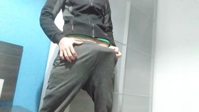 I Show You My Hard Banana Inside My Pants and I Masturbate in My Friend's Bedroom