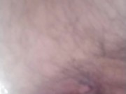 A hairy Japanese man masturbates while squatting. Super up-anal