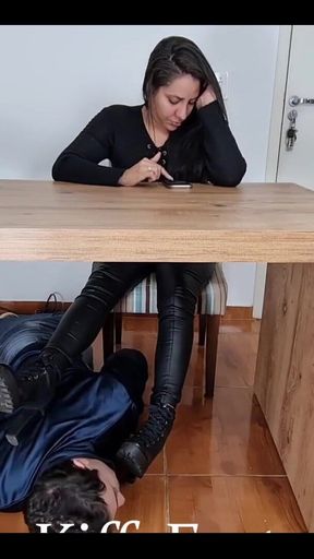 Foot Slave Cleans High Heels Boots