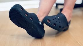 Shoeplay and Dangling barefoot in Crocs