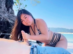 Yiming Curiosity 依鸣 - Naughty Asian Teen Beach Fuck /