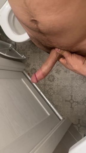 Cumshot in bathroom
