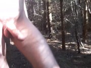 Walking in the woods and cumming
