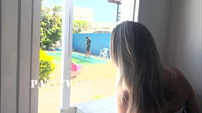 Esperei o Marido sair de casa para Dar pro limpador de piscina(completo no RED e SHEER)