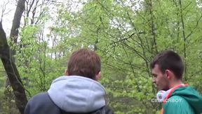 Tony fucked by a sexy twink in cruising forest exhib