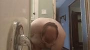 Pissing in a big sponge