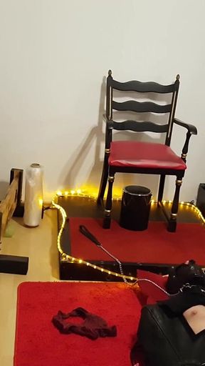 Busty Dominatrix Drenches Bound Slave in Sloppy Golden Shower