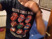 Your metalhead boyfriend strips and cums for you