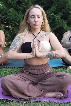 MILF Anal Threesome in Yoga Class with Huge Cock Instructor