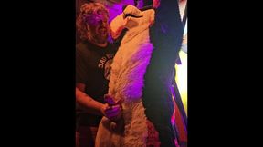 Blindfolded Canine edged by Dad Wolf until he ejaculates