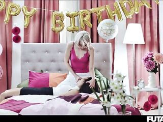 Birthday Hotty Craves To Grow Futanari Jock And Screws Her Superlatively good Ally - TGIRL Cum On Snatch TRAILER