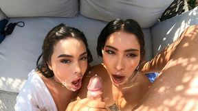 Surprise Double Blowjob Bliss in Capri