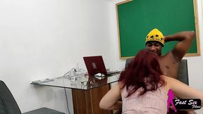 suruba com a professora ines ventura a aluna nova ruiva mary redqueen e o travesso jefao - suruba with teacher ines ventura, new student mary redqueen and naughty jefao