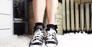 My Feet Are Tiny and Adorable in Converse, Especially with These Ankle Fishnet Socks with a Big Bow.